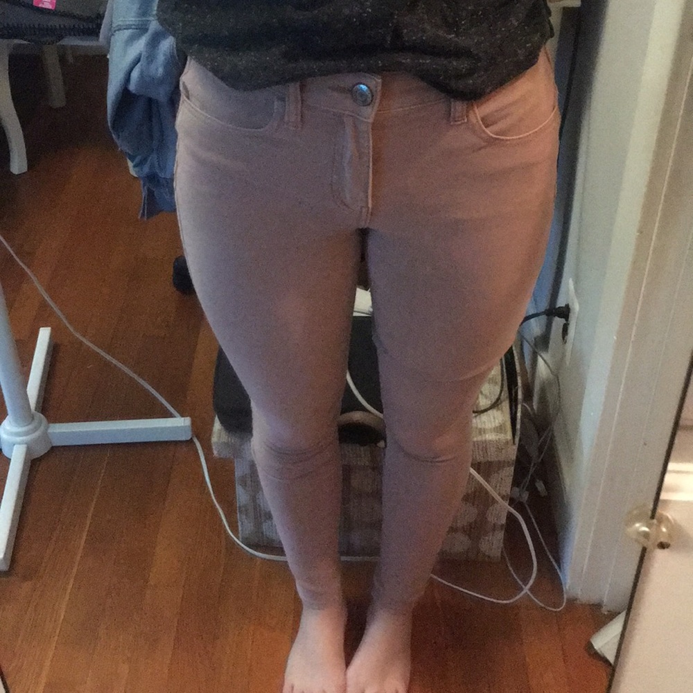 AEO blush colored jeggings